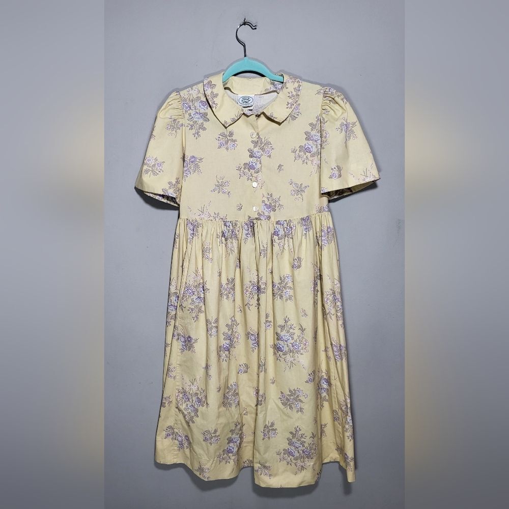 LAURA ASHLEY Vintage Midi Dress Size 100% Cotton Cottagecore Prairie Floral - Picture 5 of 5